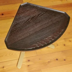 Bielefelder Werkstätten Beistelltische|Beistelltisch Joy Platte Wengefarbig Gebeizt Gestell Messingfarbig