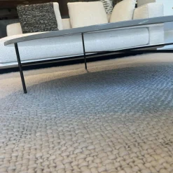 Minotti Beistelltische|Beistelltisch Lelong Tavolo Platte Lack Capucchino Braun Grau Hochglanz Gestell Metall Schwarz Pulverbeschichtet