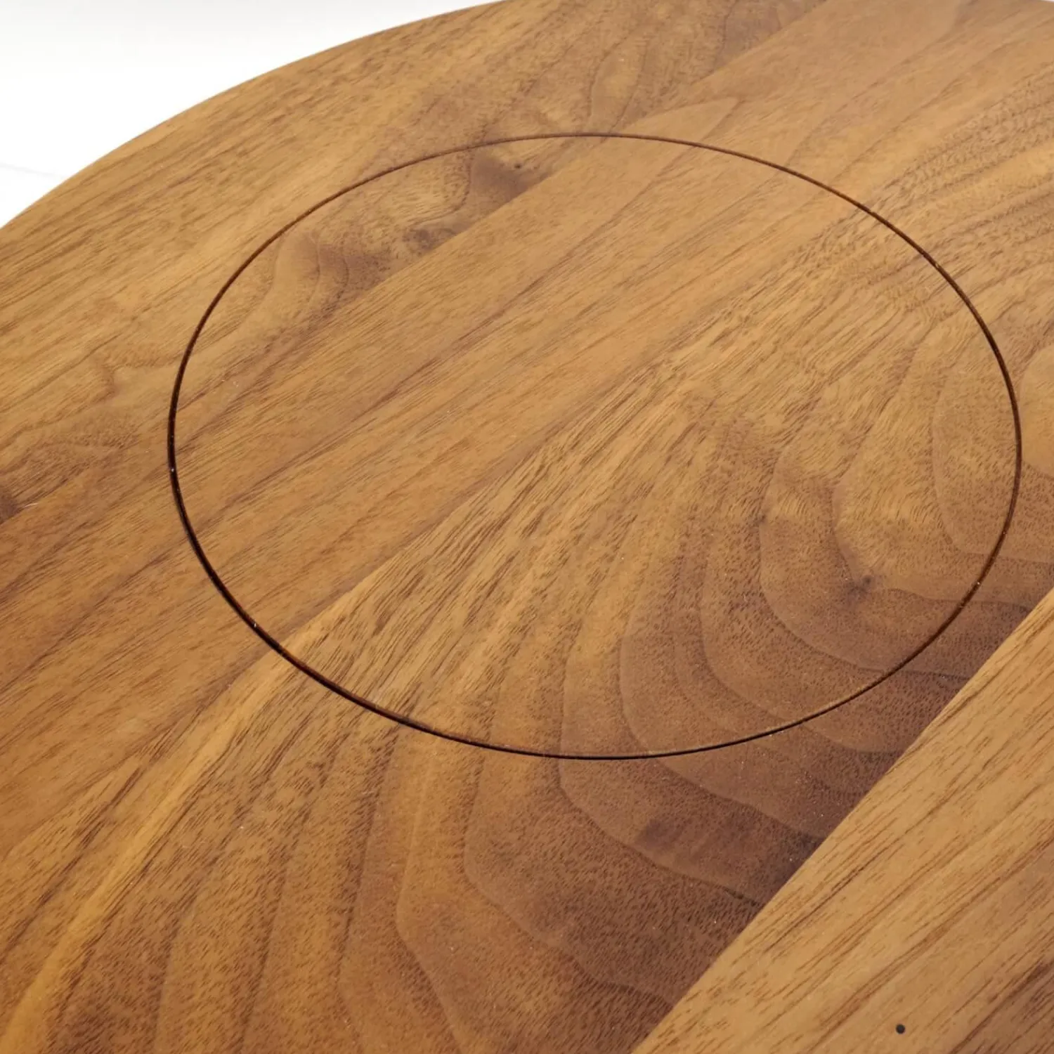 Rodam Beistelltische|Beistelltisch Loup Groß Tischplatte Massiv Nuß-Splint Geölt Und Gewachst Gestell Metall Schwarz