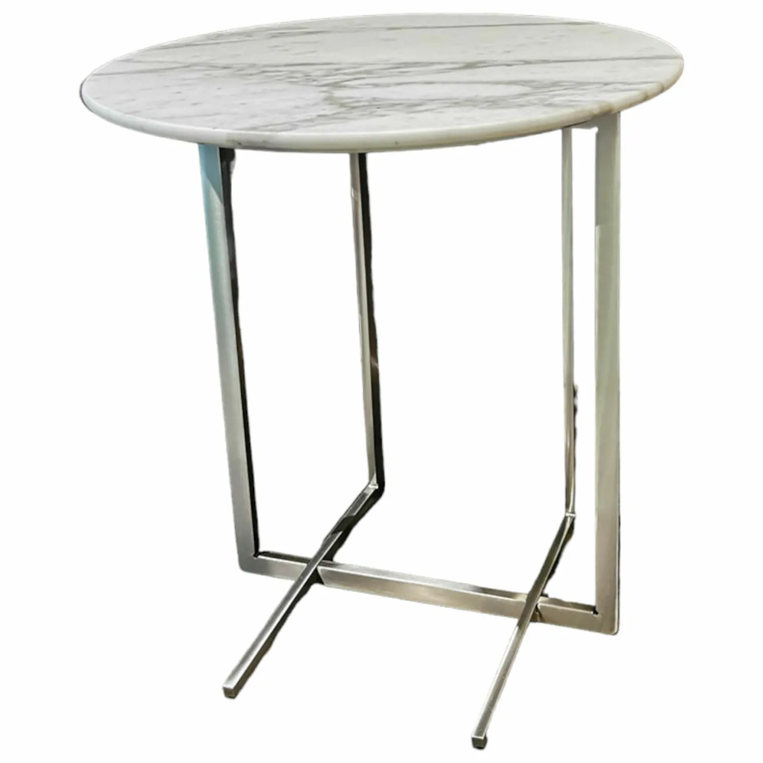 Flexform Beistelltische|Beistelltisch Marmaduke Platte Marmor Calacatta Oro Matt Gestell Metall Satiniert