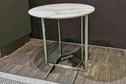 Flexform Beistelltische|Beistelltisch Marmaduke Platte Marmor Calacatta Oro Matt Gestell Metall Satiniert