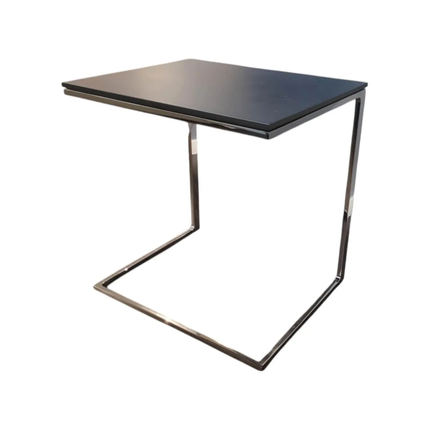 COR Beistelltische|Beistelltisch Mell 2810 Platte M21 Lack Anthrazit Metallgestell Verchromt