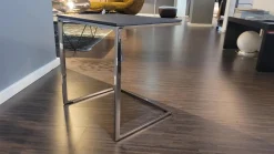 COR Beistelltische|Beistelltisch Mell 2810 Platte M21 Lack Anthrazit Metallgestell Verchromt