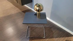 COR Beistelltische|Beistelltisch Mell 2810 Platte M21 Lack Anthrazit Metallgestell Verchromt