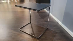 COR Beistelltische|Beistelltisch Mell 2810 Platte M21 Lack Anthrazit Metallgestell Verchromt