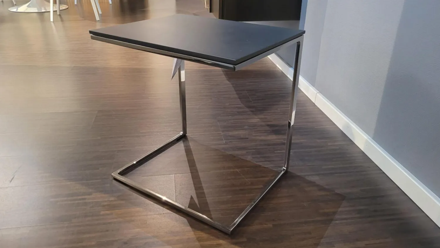 COR Beistelltische|Beistelltisch Mell 2810 Platte M21 Lack Anthrazit Metallgestell Verchromt