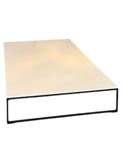 COR Couchtische|Beistelltisch Mell Platte MDF Reinweiß P23 Gestell Metall P120 Schwarz Pulverbeschichtet