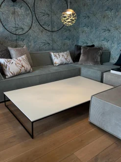 COR Couchtische|Beistelltisch Mell Platte MDF Reinweiß P23 Gestell Metall P120 Schwarz Pulverbeschichtet