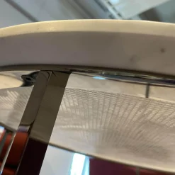 B&B Italia Beistelltische|Couchtische|Beistelltisch Mera Durchmesser 60cm Marmor Weiß Gestell Schwarz Verchromt