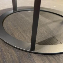 B&B Italia Beistelltische|Beistelltisch Mera Tavolino Durchmesser 39cm Platte Mamor Weiß Gestell Nickel Bronzefarben Lackiert