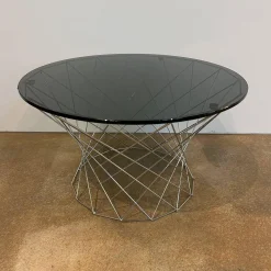 Walter Knoll Beistelltische|Couchtische|Beistelltisch Oota 156 T5 Platte Glas Schwarz Getönt Gestell Edelstahl Poliert