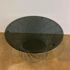 Walter Knoll Beistelltische|Couchtische|Beistelltisch Oota 156 T5 Platte Glas Schwarz Getönt Gestell Edelstahl Poliert