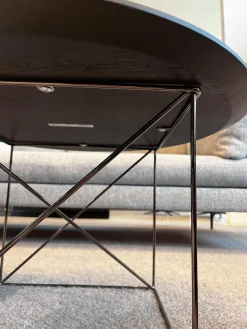 COR Beistelltische|Beistelltisch Pilotis T 7706 Tischplatte Eiche Massiv Dunkel Lackiert Schwarz Gestell Metall Schwarzchrom