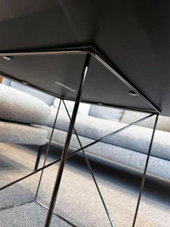 COR Beistelltische|Beistelltisch Pilotis T 7760 Tischplatte Massivholz Eiche Schwarz Dunkel Lackiert Metallgestell Schwarzchrom