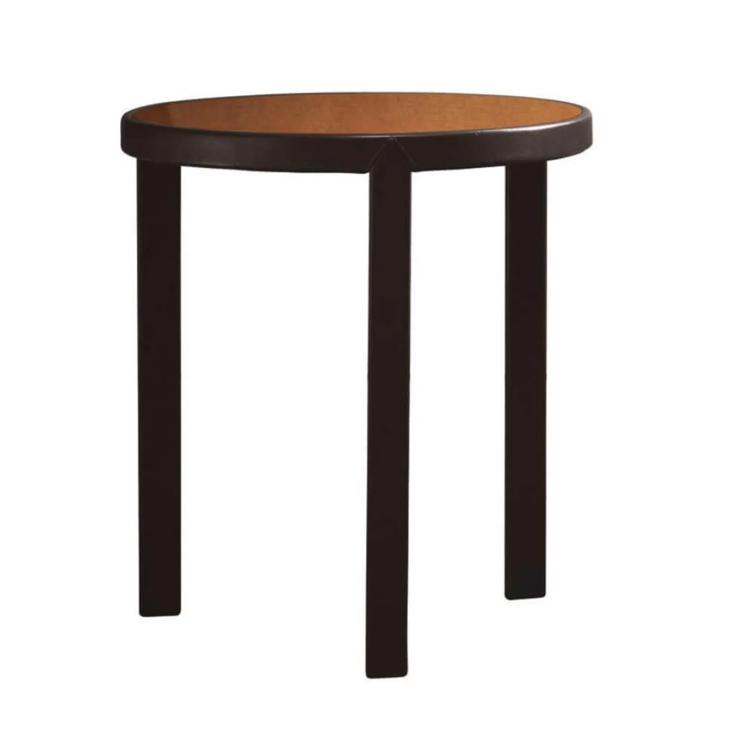 Minotti Beistelltische|Beistelltisch Riley Ruggine Platte Rost Gestell Leder Nature 04 Di Moro Dunkelbraun