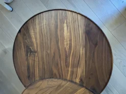 Scholtissek Beistelltische|Beistelltisch Set Sichel Platten Nussbaum Astig Natur Geölt Gestell Rundstahl Schwarz Pulverbeschichtet