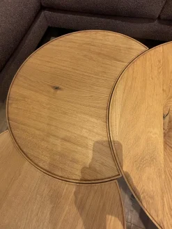 Scholtissek Beistelltische|Beistelltisch Set Sichel Platten Knorrige Eiche Natur Geölt Gestell Rundstahl Schwarz Pulverbeschichtet