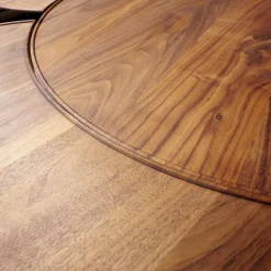 Scholtissek Beistelltische|Beistelltisch Sichel Massiv Nussbaum Geölt Platten Mit Profilkante Eisengestell Dunkel Schwarz