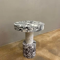 Tom Dixon Beistelltische|Beistelltisch Siwrl Table Large Marmor Mehrfarbig Weiß Schwarz
