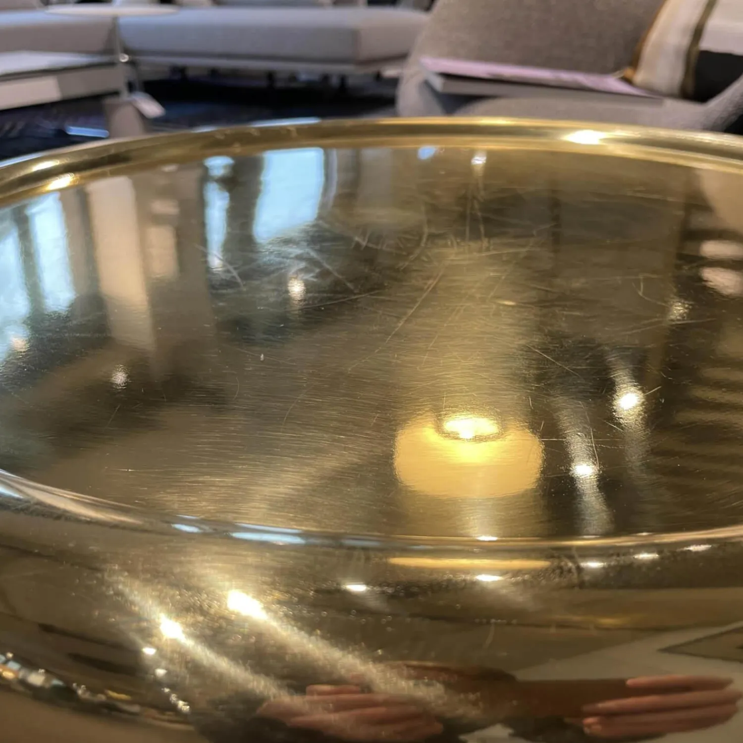 Tom Dixon Beistelltische|Beistelltisch Spun Short Messing Durchmesser 54cm