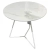 Möller Design Beistelltische|Beistelltisch Steely Mit Rand Keramikplatte Marimi Calacatt Gestell Strukturlack Kristallweiß