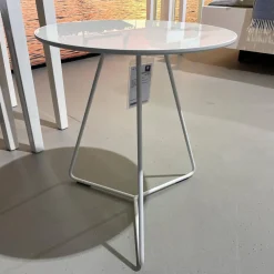 Möller Design Beistelltische|Beistelltisch Steely Mit Rand Keramikplatte Marimi Calacatt Gestell Strukturlack Kristallweiß