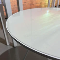 Möller Design Beistelltische|Beistelltisch Steely Mit Rand Keramikplatte Marimi Calacatt Gestell Strukturlack Kristallweiß