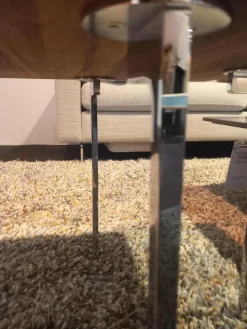 COR Beistelltische|Beistelltisch Sting T3850 Tischplatte Nussbaum Massiv Natur Geölt Gestell Verchromt Mit Syno Gleitern