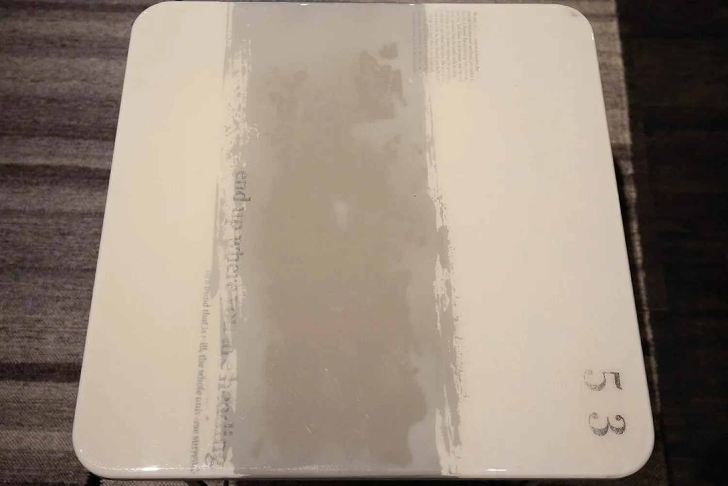 Baxter Beistelltische|Beistelltisch Table-Au Platte Holz Mit Kunstharz Weiß Hellgrau Gestell Metall