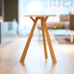 Team 7 Beistelltische|Beistelltisch Treeo Platte Carrara-C-Marmor Gestell Eiche Weißöl