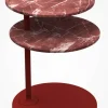 Molteni & C Beistelltische|Beistelltisch Vicino VTR1 Marmor Rot Drehbar