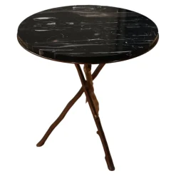 Eichholtz Beistelltische|Beistelltisch Westchester Tischplatte Schwarzer Marmor Zweiggestell Metall Mit Gold Finish