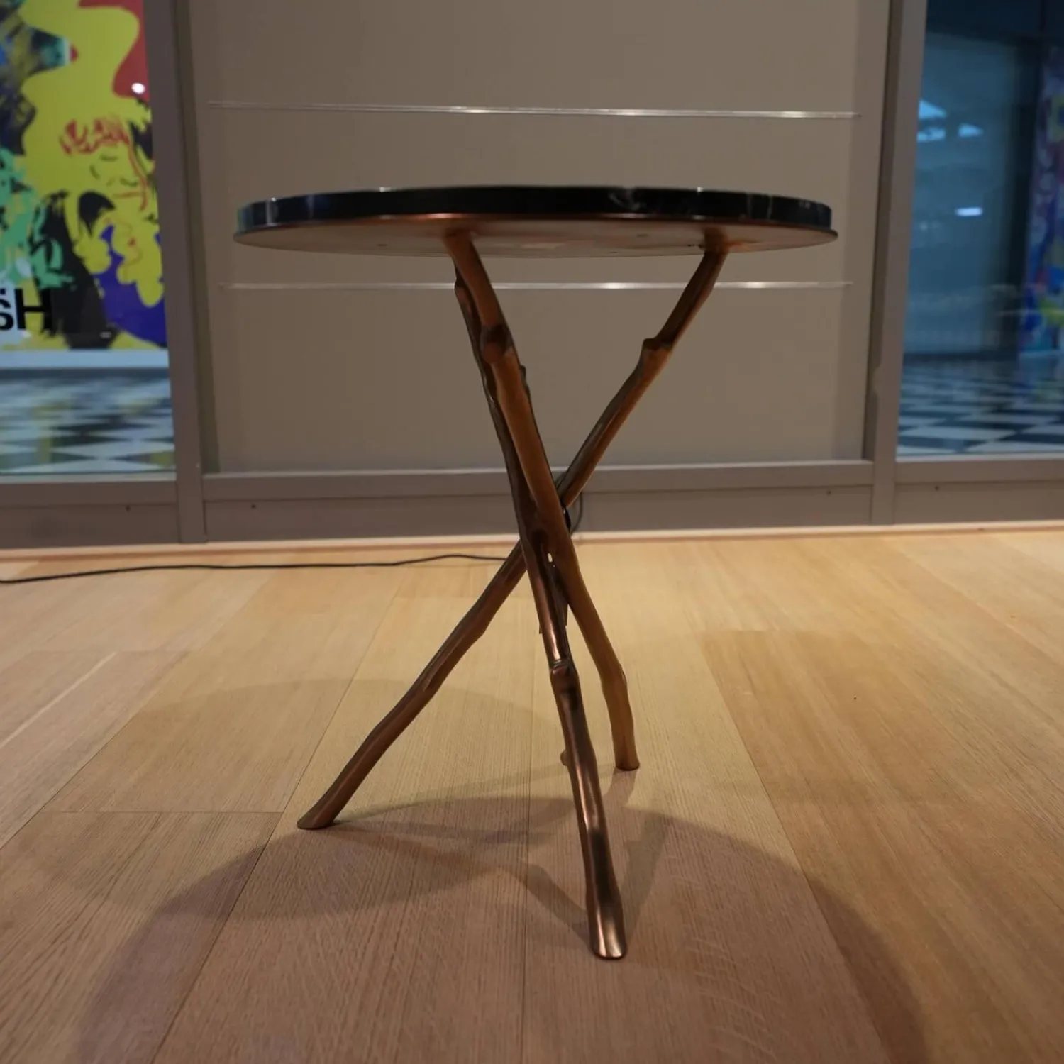 Eichholtz Beistelltische|Beistelltisch Westchester Tischplatte Schwarzer Marmor Zweiggestell Metall Mit Gold Finish