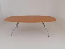 Wilkhahn Esstische|Besprechnungstisch Graph 300/00 Platte Furnier Eiche Natur Lackiert Gestell Glanzverchromt Mit Gleitern