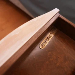 Eigene Herstellung Polsterbetten|Bett 1996 Finish Ceruse Und Gold Stoff Monte Bianco Silber Weiß Gestell Massivholz Mit Fußbank Und 2 Nachtkommoden Ohne Matratze