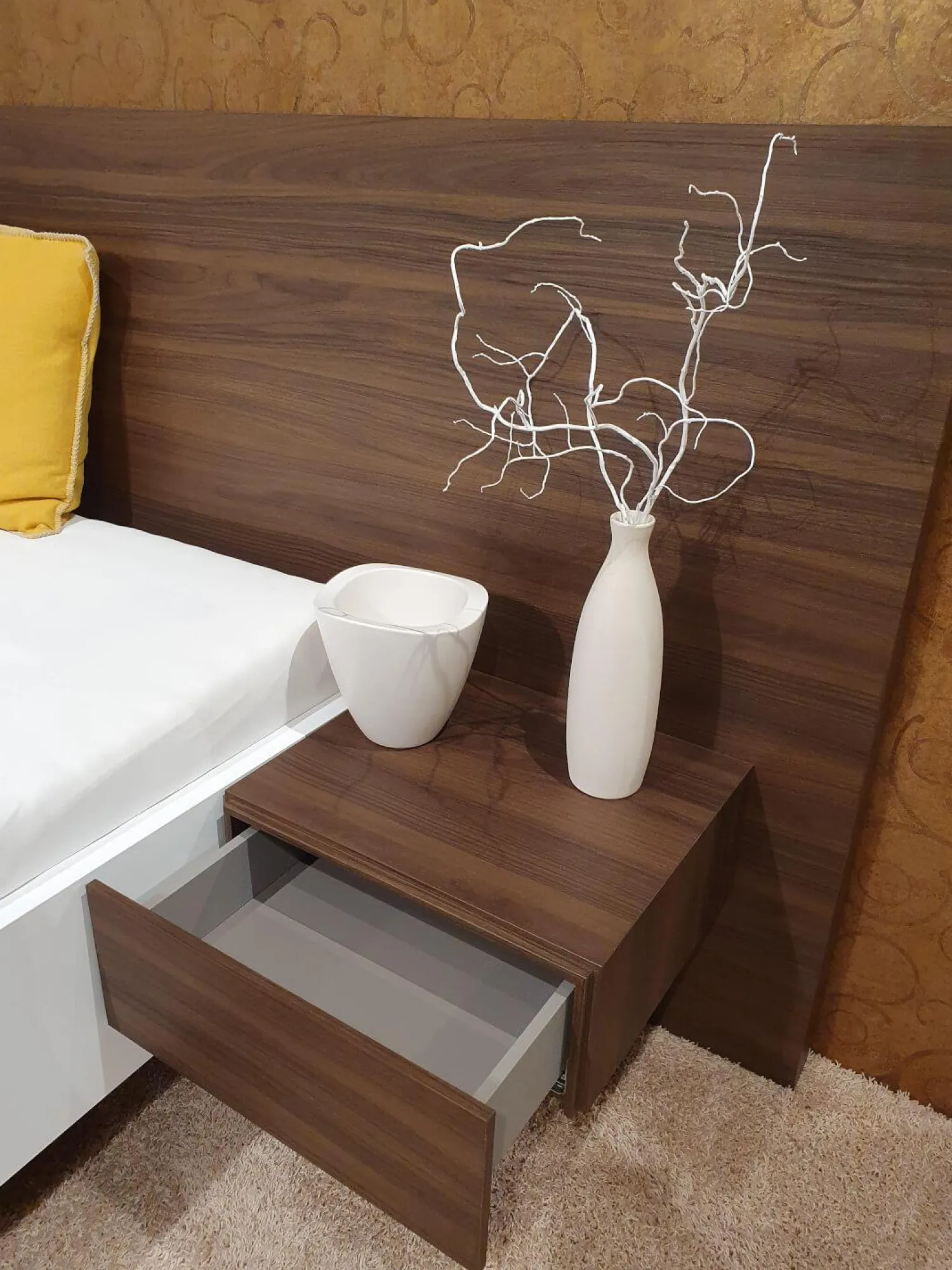 Contur Polsterbetten|Bett 0500 Materico Cotto Und Echtlack Bianco Weiß