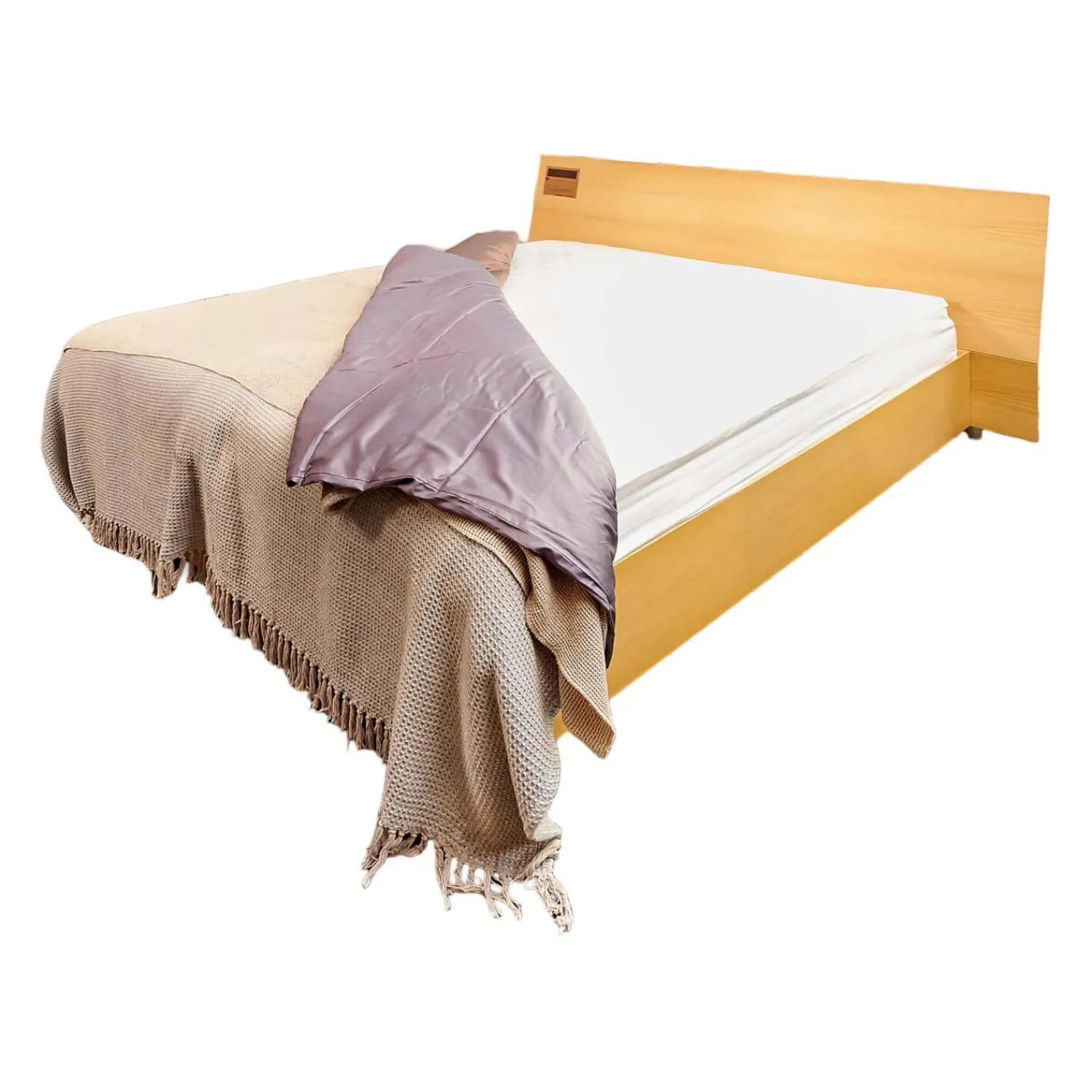 Kettnaker Polsterbetten|Bett B3 Eiche Furniert Hell Füße Verchromt Inklusive 2 Matratzen Und Lattenroste