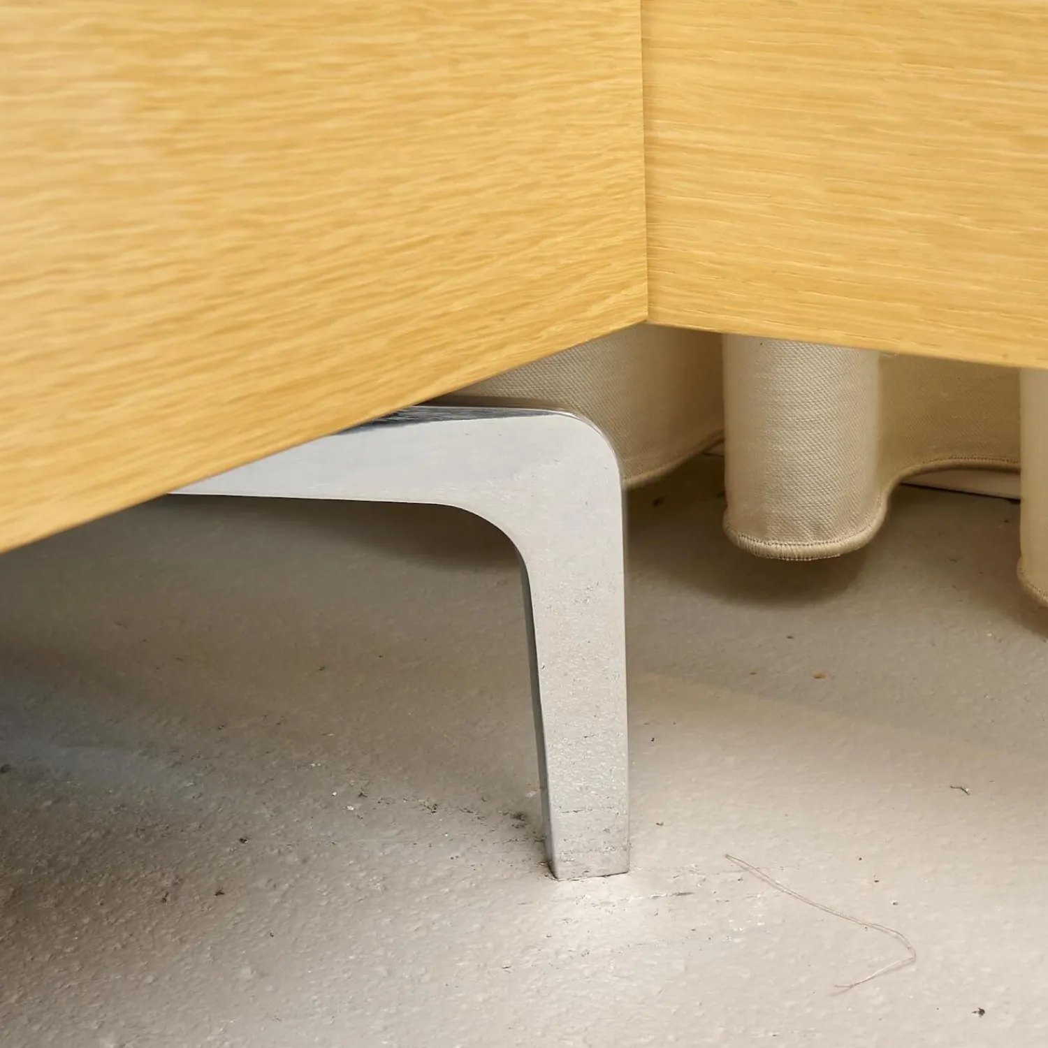 Kettnaker Polsterbetten|Bett B3 Eiche Furniert Hell Füße Verchromt Inklusive 2 Matratzen Und Lattenroste