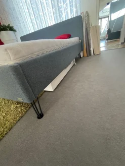 Hasena Polsterbetten|Bett Ciara 7121 218 Stoff Kitana Aqua Himmelblau Grau Blau Füße Fasio Anthrazit ohne Rost ohne Matratzen