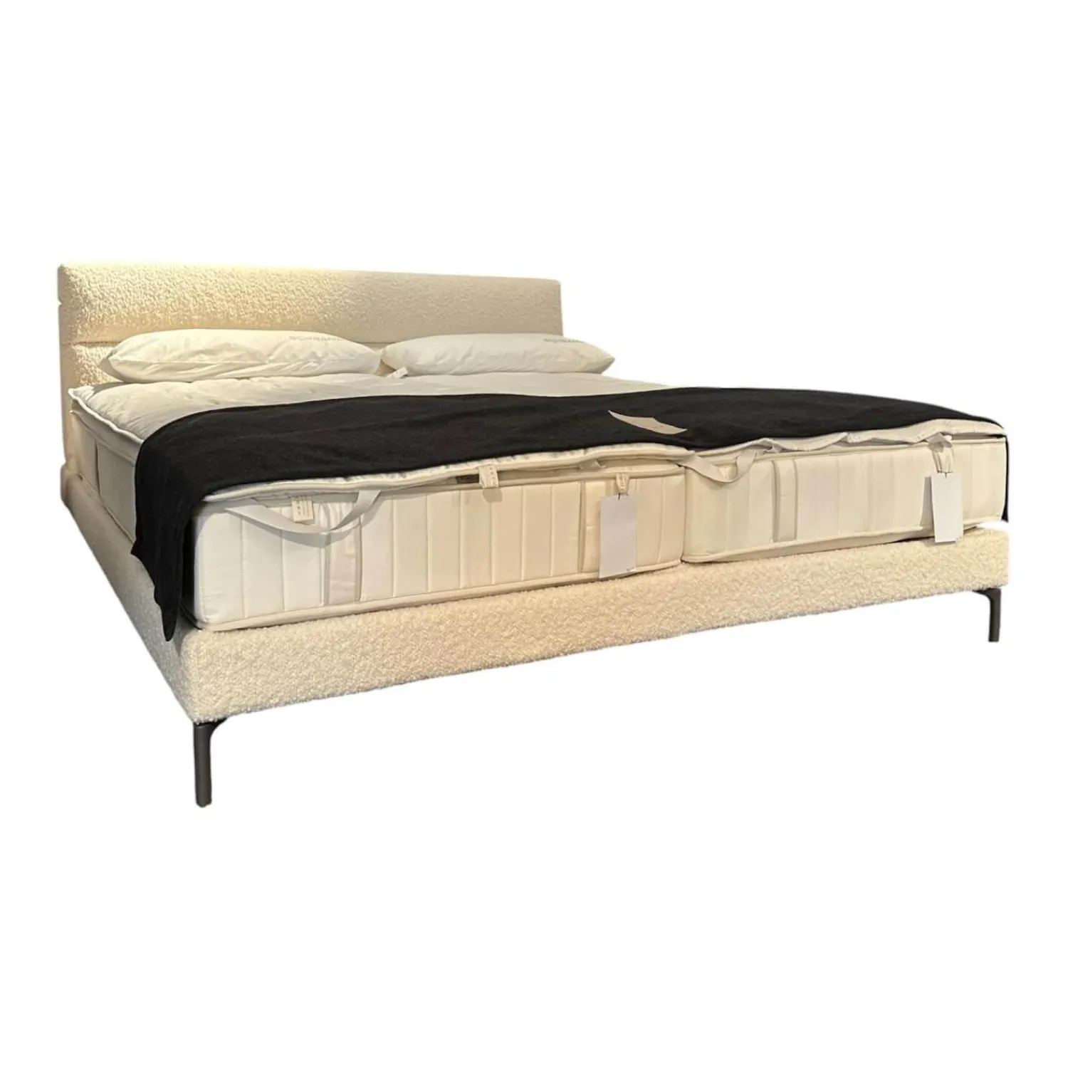 Schramm Boxspringbetten|Bett Cleo Origins Complete Stoff 4 Andy 2980 White Weiß Füße Metall Mit 2 Matratzen