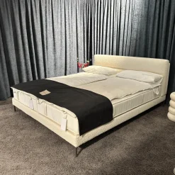 Schramm Boxspringbetten|Bett Cleo Origins Complete Stoff 4 Andy 2980 White Weiß Füße Metall Mit 2 Matratzen