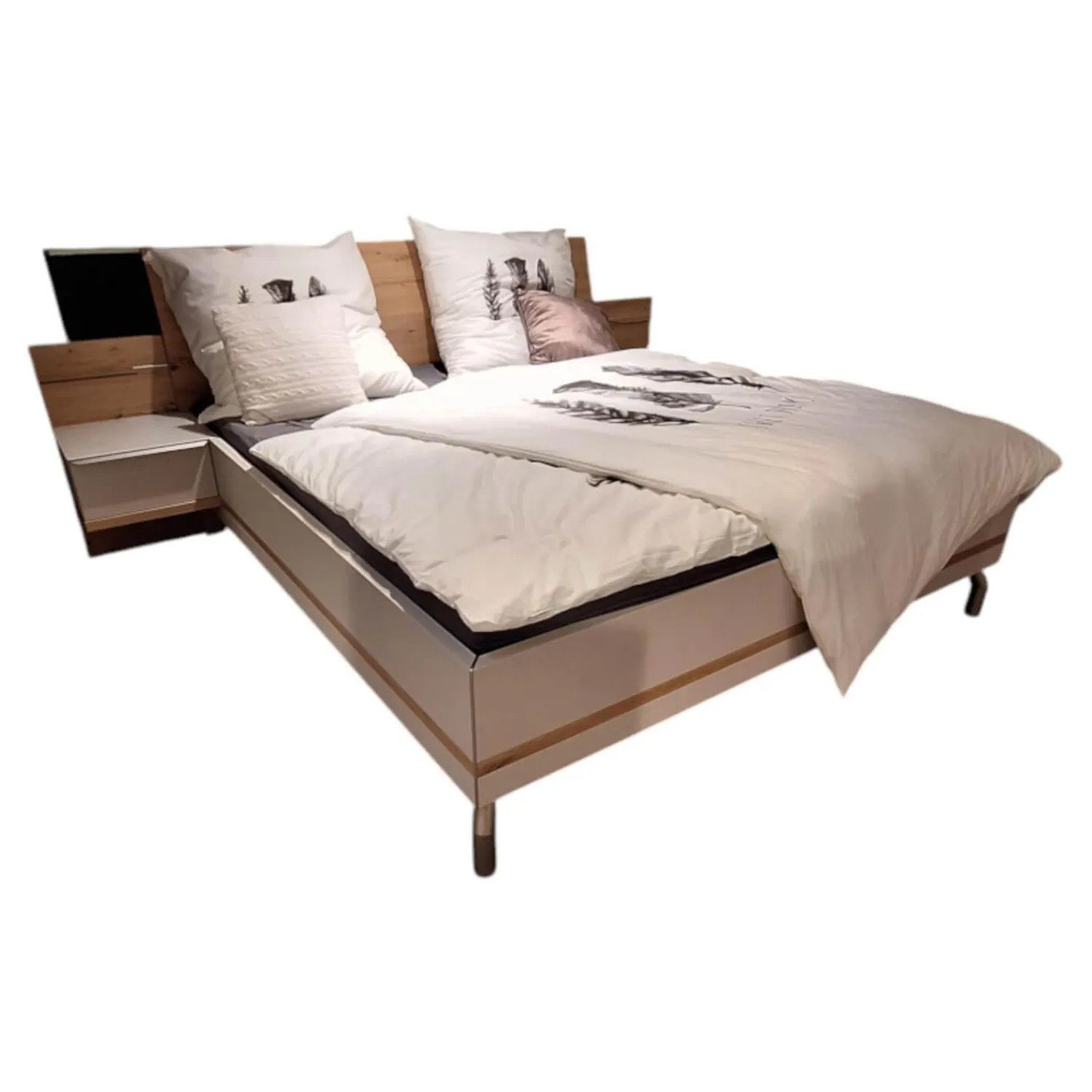 Nolte Polsterbetten|Bett Concept me Artisan Eiche Nachbildung mit 2 Nachtischen ohne Lattenrost ohne Matratzen