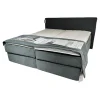 Femira Boxspringbetten|Bett Couture Stoff 8675 Blau mit 2 Matratzen Topper Plaid