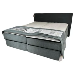 Femira Boxspringbetten|Bett Couture Stoff 8675 Blau mit 2 Matratzen Topper Plaid