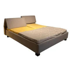 Hasena Polsterbetten|Bett Dream Deluxe Stoff Linen 341 Taupe Grau Kopfteil Riposo Füße Ivio Buche Massiv Marrone Schwarz Mit Verstellbarem Kopfteil