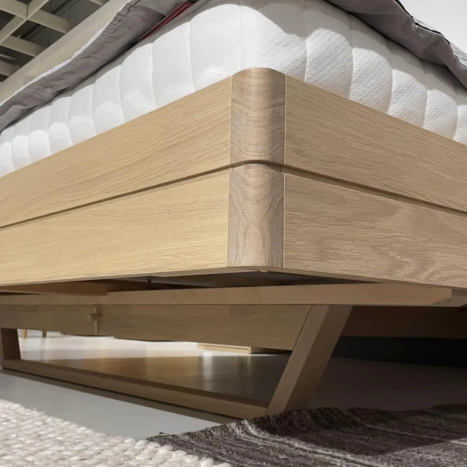 Team 7 Polsterbetten|Bett Float Eiche Massiv Naturöl Lederhaupt Naturleder L7 77720 Umbra Grau Ohne Matratze Und Lattenrost