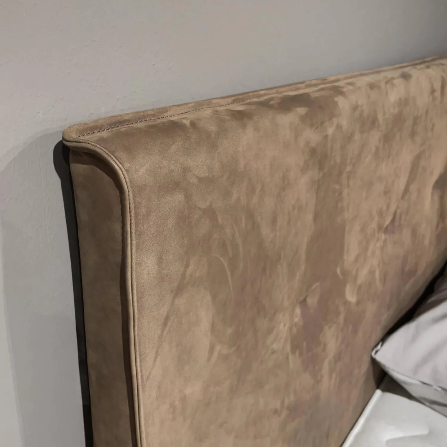 Team 7 Polsterbetten|Bett Float Eiche Massiv Naturöl Lederhaupt Naturleder L7 77720 Umbra Grau Ohne Matratze Und Lattenrost