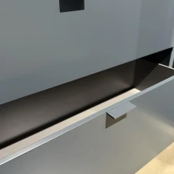 Interlübke Ganze Schlafzimmer|Bett Izzy Lack M82 Atlantic Blau Grau Inklusive Matratzen Mit Schrankwand Collect Plus Innen M82 Atlantic Blau Grau Außen M83 Navy Dunkelblau Ohne Beleuchtung