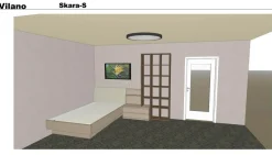 Rietberger Möbelwerke Polsterbetten|Bett mit Anbauregal Skara Schlafen Lack Cashmere (R4)