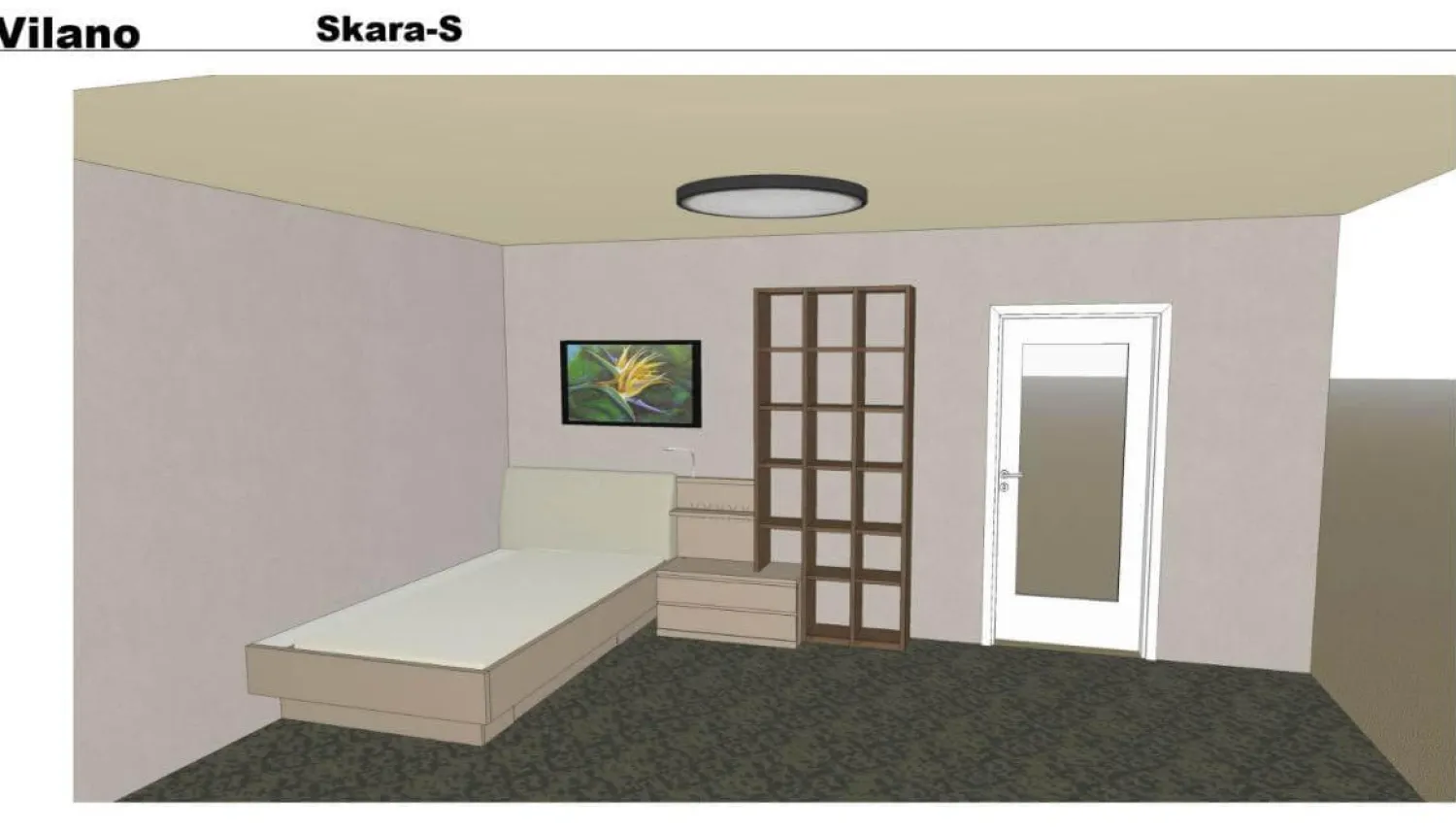 Rietberger Möbelwerke Polsterbetten|Bett mit Anbauregal Skara Schlafen Lack Cashmere (R4)